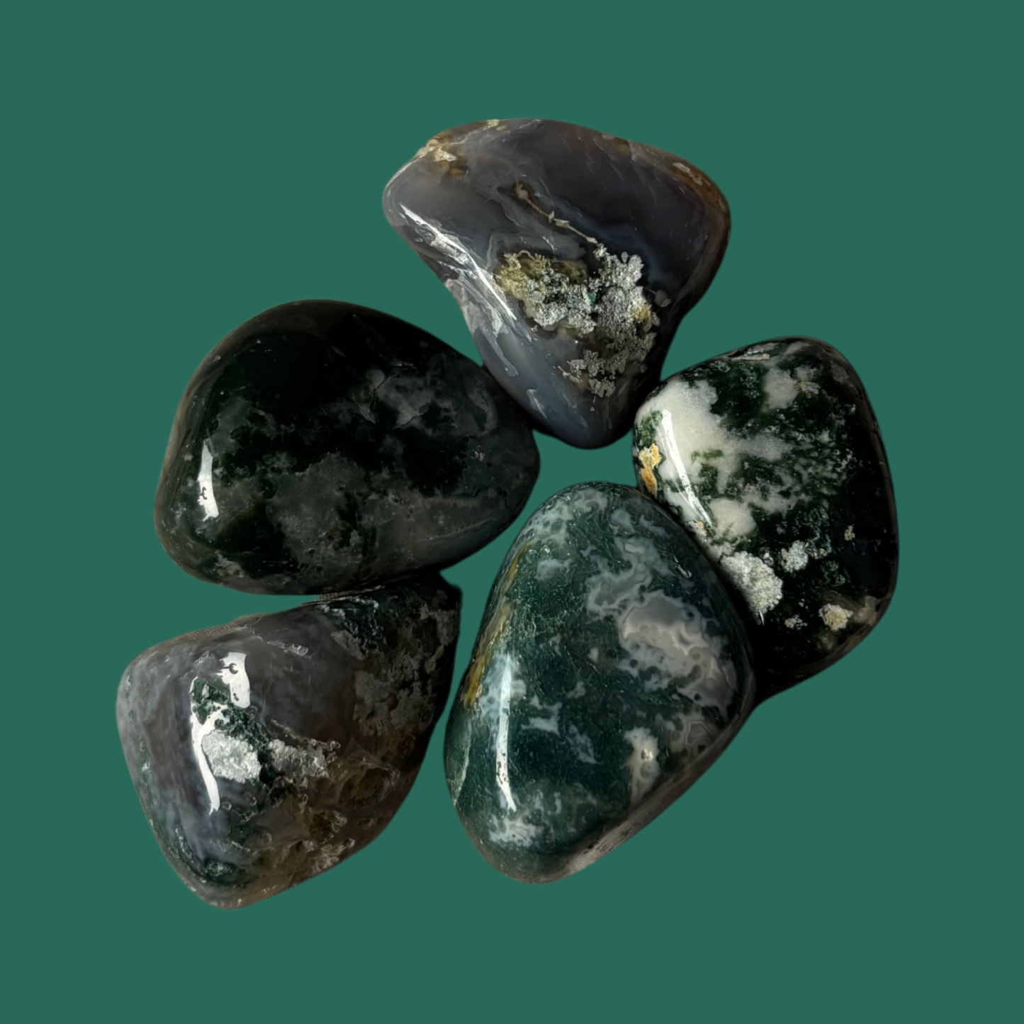 Moss Agate Tumbled Stone